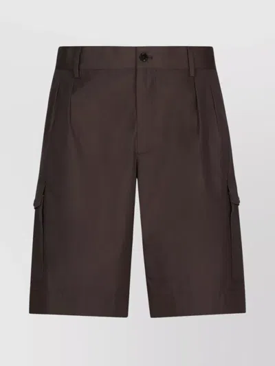 Dolce & Gabbana Straight-leg Cotton Cargo Shorts In Brown