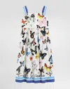 Dolce & Gabbana Poplin Dress With Butterfly Print In Print