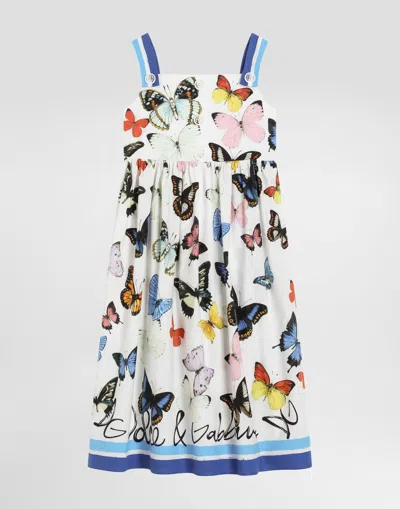 Dolce & Gabbana Poplin Dress With Butterfly Print