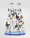 Dolce & Gabbana Poplin Dress With Butterfly Print In Print