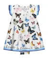 Dolce & Gabbana Poplin Dress With Butterfly Print In White