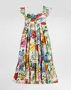 Dolce & Gabbana Poplin Dress With Floral Print In Print