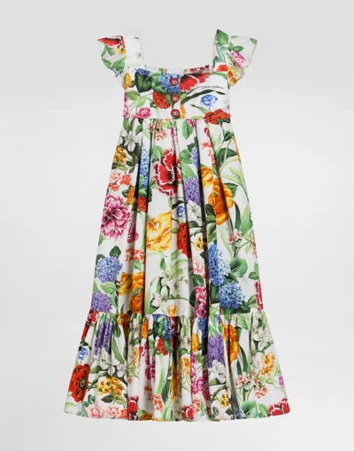 Dolce & Gabbana Poplin Dress With Floral Print