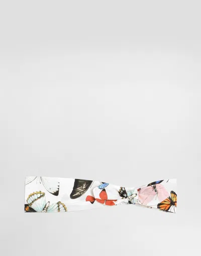 Dolce & Gabbana Poplin Headband With Butterfly Print