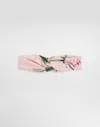 Dolce & Gabbana Poplin Headband With Rose Print In Print
