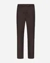 Dolce & Gabbana Poplin Jogging Pants In Brown