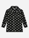 Dolce & Gabbana Poplin Pajama Shirt With Dg Logo Print In Multicolor