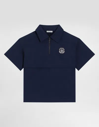 Dolce & Gabbana Kids' Poplin Shirt In Blue