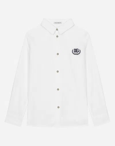 Dolce & Gabbana Kids' Camicia Manic. Lunga In White