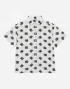 Dolce & Gabbana Poplin Shirt With Dg Logo Print In Multicolor