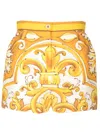 Dolce & Gabbana Poplin Shorts In Yellow