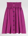Dolce & Gabbana Poplin Skirt With Decorative Buttons In Fuchsia