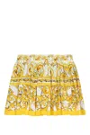 Dolce & Gabbana Majolica-print Cotton Skirt In Yellow