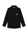 Dolce & Gabbana Poplin-texture Logo-plaque Shirt In Black