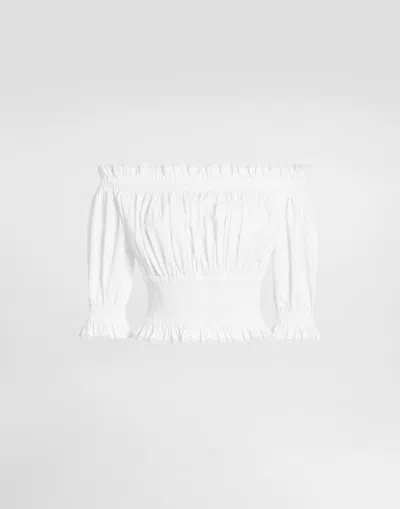 Dolce & Gabbana Poplin Top In White