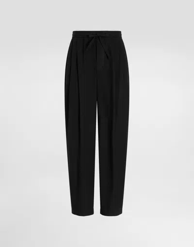 Dolce & Gabbana Poplin Trousers In Black