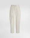 Dolce & Gabbana Pleated Drawstring Trousers In Neutral