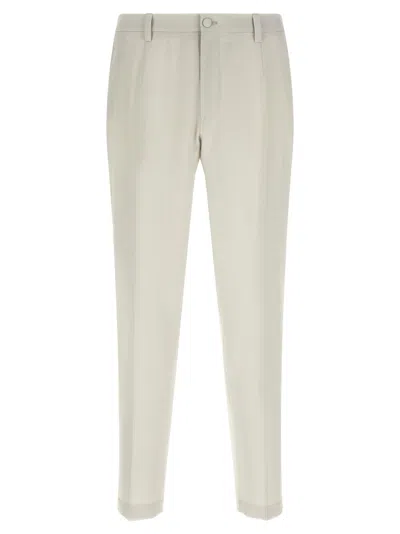 Dolce & Gabbana Poplin Wool Pants Beige In White
