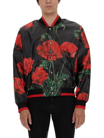 Dolce & Gabbana Poppy Print Jacket In Multicolour