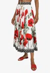 Dolce & Gabbana Silk Printed Midi Skirt In Multicolor