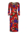Dolce & Gabbana Anemone Print Sheath Dress In Red