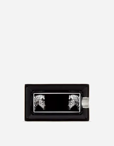 Dolce & Gabbana Zebra Porcelain Ashtray In Zebre