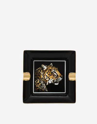 Dolce & Gabbana Porcelain Ashtray In Multicolor