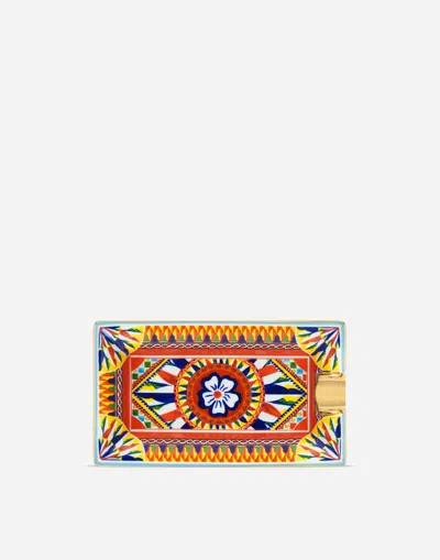 Dolce & Gabbana Porcelain Ashtray In Multicolor
