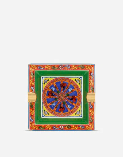 Dolce & Gabbana Porcelain Ashtray In Multicolor