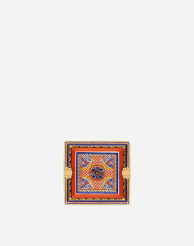 Dolce & Gabbana Porcelain Ashtray In Multicolor