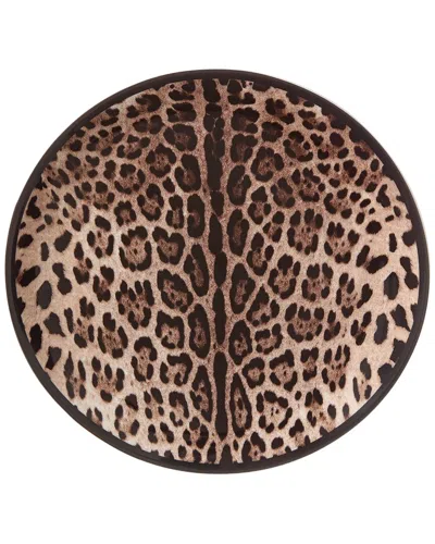 Dolce & Gabbana Porcelain Charger Plate In Animal Print