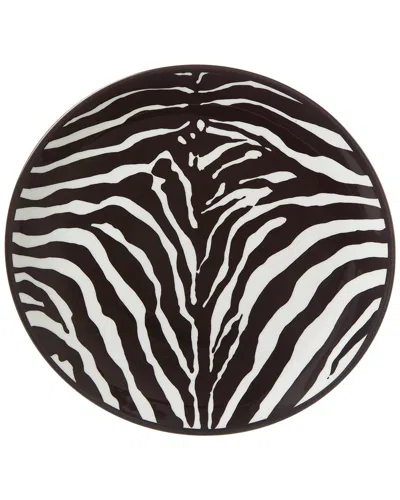 Dolce & Gabbana Porcelain Zebra Charger Plate In Black