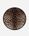 Dolce & Gabbana Set Of Two Leopard Print Dinner Plates In Multicolor