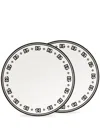 Dolce & Gabbana White Dg Plates Set In Weiss