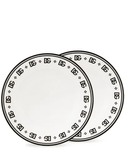DOLCE & GABBANA PORCELAIN DESSERT PLATES (SET OF TWO)