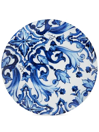 Dolce & Gabbana Porcelain Dinner Plates In Blue