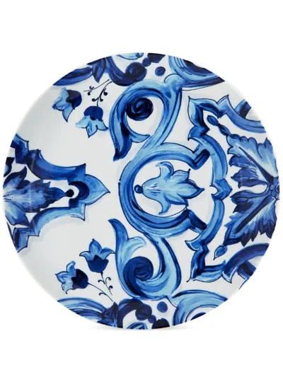Dolce & Gabbana Porcelain Dinner Plates In Blue