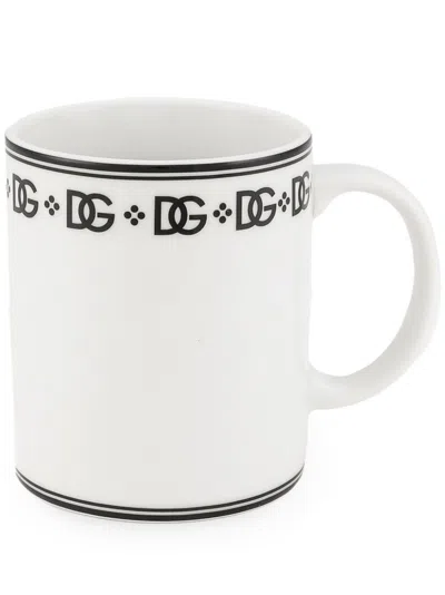 Dolce & Gabbana Porcelain Mug In Weiss