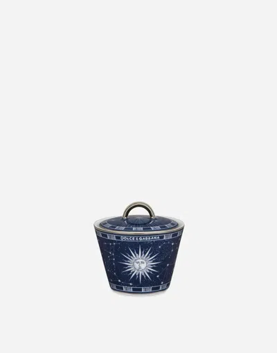 Dolce & Gabbana Porcelain Sugar Bowl In Blue
