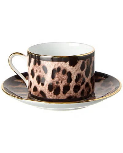 Dolce & Gabbana Porcelain Tea Set In Animal Print