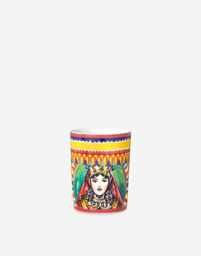 Dolce & Gabbana Porcelain Water Glass In Multicolor