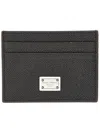 Dolce & Gabbana Black Dauphine Calfskin Card Holder