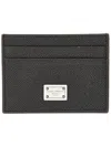 Dolce & Gabbana Black Textured Calf Leather Bi-fold Wallet In Black