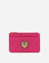 Dolce & Gabbana Portacarte Devotion Medio In Rosa Shocking