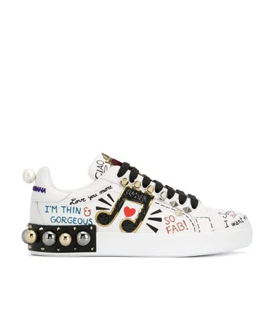 DOLCE & GABBANA DOLCE  GABBANA PORTOFINO APPLIQUÉ SNEAKERS