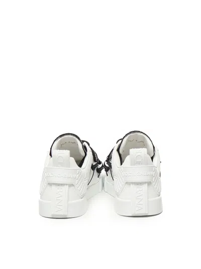 DOLCE & GABBANA DOLCE & GABBANA PORTOFINO BAROQUE LEATHER SNEAKERS
