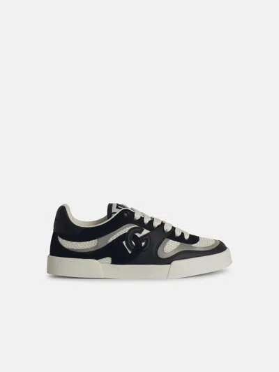 Dolce & Gabbana 'portofino' Black Leather Blend Sneakers