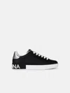 Dolce & Gabbana 'portofino' Black Leather Sneakers In Black