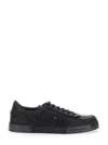 Dolce & Gabbana Round Toe Leather Low Top Sneakers