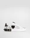 Dolce & Gabbana Portofino Calfskin Sneakers In White
